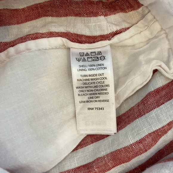 C&C California red and white 100% linen romper sz 8 EUC costal grandma - Picture 7 of 13